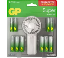 Батарея GP Super 15A/24A/FANWETA21-2CRSBC24 AA/AAA (24шт) блистер