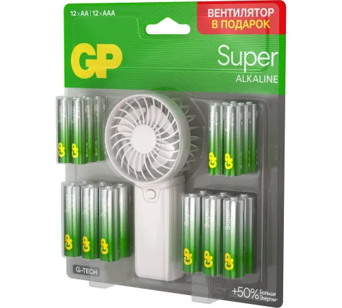 Батарея GP Super 15A/24A/FANWETA21-2CRSBC24 AA/AAA (24шт) блистер