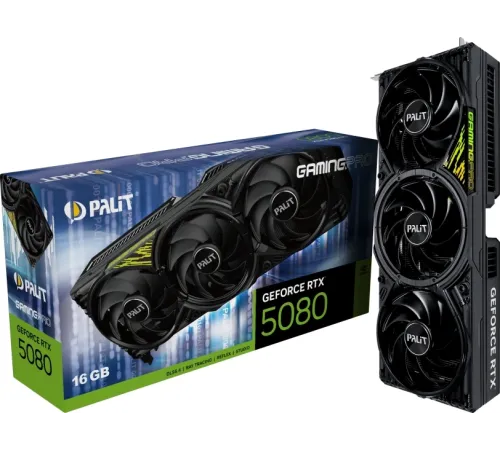 Видеокарта Palit PA-RTX5080 GAMINGPRO 16GB V1 GDDR7 256bit 3xDP HDMI 3FAN RTL