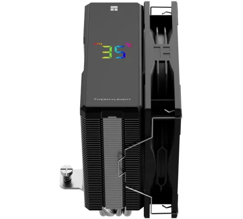 Устройство охлаждения(кулер) Thermalright Assassin X 120 R Digital Soc-AM5/AM4/1200/1700/1851 черный 4-pin 25.6dB Al+Cu LCD Ret (AX120-R-DIGITAL-BL)