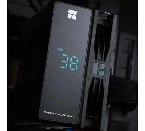 Устройство охлаждения(кулер) Thermalright Assassin X 120 R Digital Soc-AM5/AM4/1200/1700/1851 черный 4-pin 25.6dB Al+Cu LCD Ret (AX120-R-DIGITAL-BL)