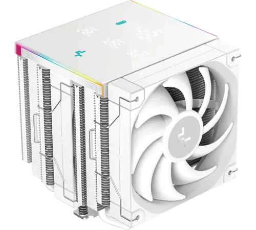 Устройство охлаждения(кулер) Deepcool AK620 Digital Pro Wh ARGB Soc-AM5/AM4/1151/1200/2066/1700 белый 4-pin 25dB Al+Cu LCD 260W 1491gr Ret (R-AK620-WHAPMN-G)