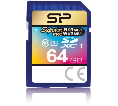 Флеш карта SD 64GB Silicon Power Superior Pro SDXC Class 10 UHS-I U3 90/80 Mb/s Флеш карта SD 64GB Silicon Power Superior Pro SDXC Class 10 UHS-I U3 90/80 Mb/s