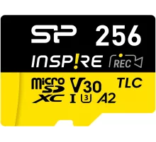 Флеш карта microSDXC 256GB Silicon Power SP256GBSTXLA2V1N Inspire V30 A2 + adapter