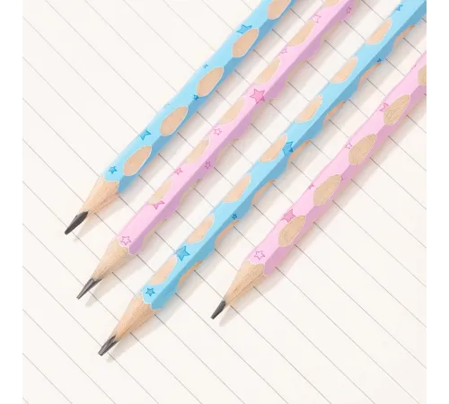 Карандаш ч/г Deli EC055-HB 2.2мм HB шестигран. липа ассорти ластик