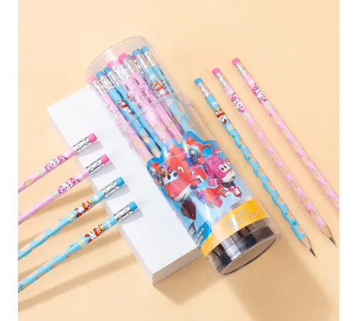 Карандаш ч/г Deli EC055-HB 2.2мм HB шестигран. липа ассорти ластик