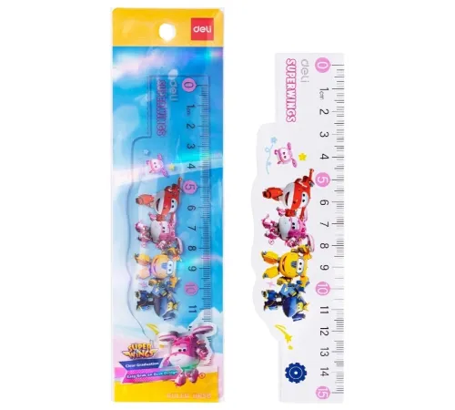 Линейка Deli EH658 Super Wings пластик дл.15см ассорти