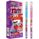 Ручка гелев. Deli Super Wings (EG105-PR) ассорти d=0.5мм фиол. черн. 1стерж. пулевидный пиш. наконечник кругл. резин. манжета