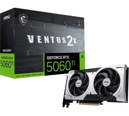Видеокарта MSI PCI-E 5.0 RTX 5060 Ti 8G VENTUS 2X PLUS NVIDIA GeForce RTX 5060TI 8Gb 128bit GDDR7 2617/28000 HDMIx1 DPx3 HDCP Ret