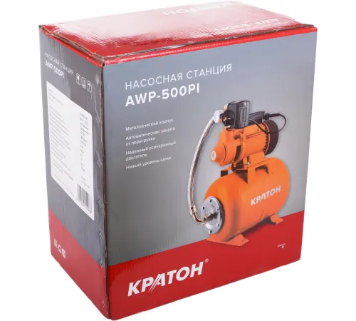 Насосная станция центробежный Кратон AWP-500PI 500Вт 3000л/час (5 04 05 006)