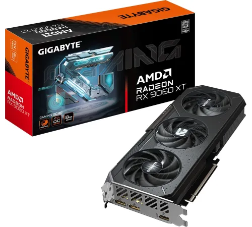 Видеокарта Gigabyte PCI-E 5.0 GV-R9060XTGAMING OC-8GD 1.0 AMD Radeon RX 9060XT 8Gb 256bit GDDR6 2210/20000 HDMIx2 DPx2 HDCP Ret