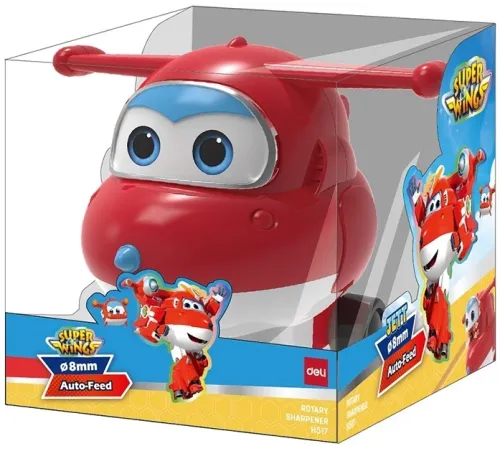 Точилка для карандашей механическая Deli EH517 Super Wings 1 отверстие пластик красный коробка (упак.:1шт)
