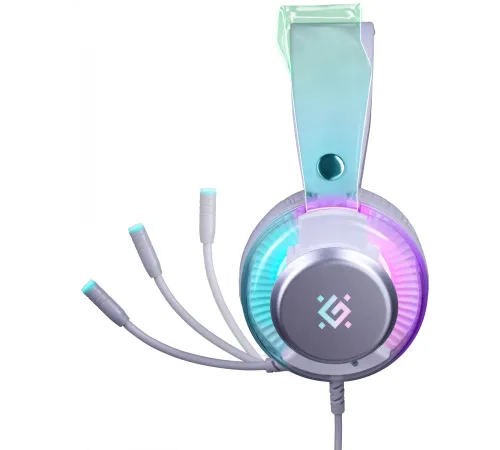 Игровая гарнитура DEFENDER (62490) Glitch белый, RGB