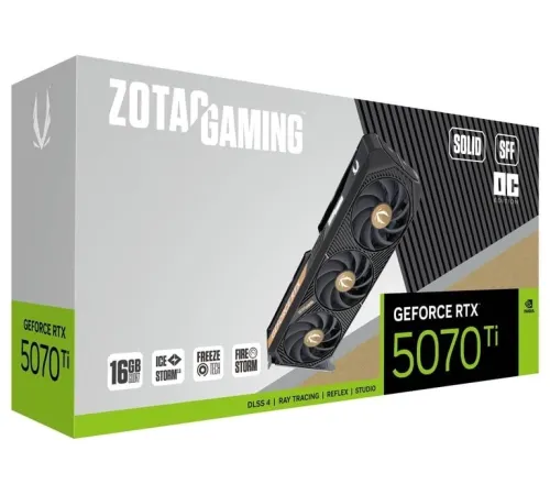 Видеокарта Zotac PCI-E 4.0 RTX 5070 Ti SOLID SFF OC NVIDIA GeForce RTX 5070TI 16Gb 256bit GDDR7 2482/28000 HDMIx1 DPx3 HDCP Ret Видеокарта Zotac PCI-E 4.0 RTX 5070 Ti SOLID SFF OC NVIDIA GeForce RTX 5070TI 16Gb 256bit GDDR7 2482/28000 HDMIx1 DPx3 HDCP Ret