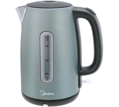Чайник электрический Midea MK-8025 1.7л. 2200Вт серый корпус: стекло/металл/пластик