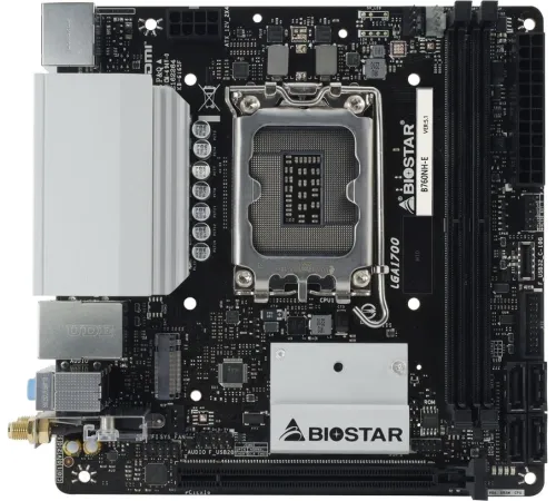 Материнская плата Biostar B760NH-E Soc-1700 Intel B760 2xDDR5 mini-ITX AC`97 8ch(7.1) 2.5Gg RAID+HDMI+DP Материнская плата Biostar B760NH-E Soc-1700 Intel B760 2xDDR5 mini-ITX AC`97 8ch(7.1) 2.5Gg RAID+HDMI+DP