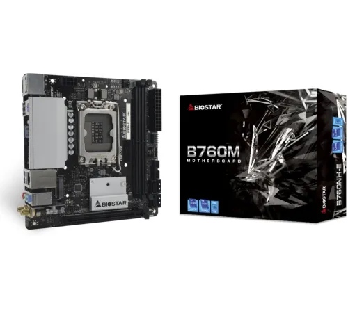 Материнская плата Biostar B760NH-E Soc-1700 Intel B760 2xDDR5 mini-ITX AC`97 8ch(7.1) 2.5Gg RAID+HDMI+DP Материнская плата Biostar B760NH-E Soc-1700 Intel B760 2xDDR5 mini-ITX AC`97 8ch(7.1) 2.5Gg RAID+HDMI+DP