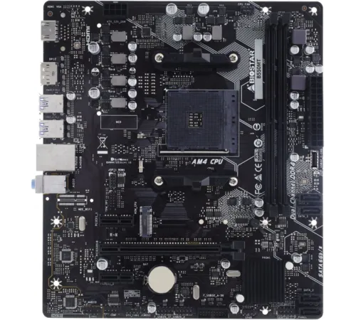 Материнская плата Biostar B550MT Soc-AM4 AMD B550 2xDDR4 mATX AC`97 8ch(7.1) GbLAN RAID+HDMI+DP