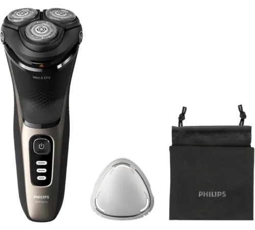 Бритва роторная Philips S3242/12 питан.:аккум. черный/серебристый