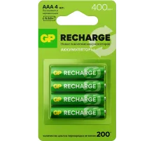 Аккумулятор GP RECHARGE AAA NiMH 400mAh (4шт)