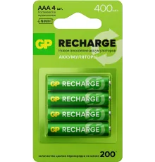 Аккумулятор GP RECHARGE AAA NiMH 400mAh (4шт)