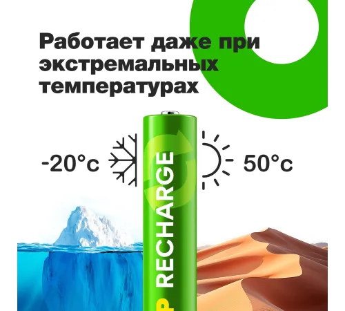 Аккумулятор GP RECHARGE AAA NiMH 400mAh (4шт)