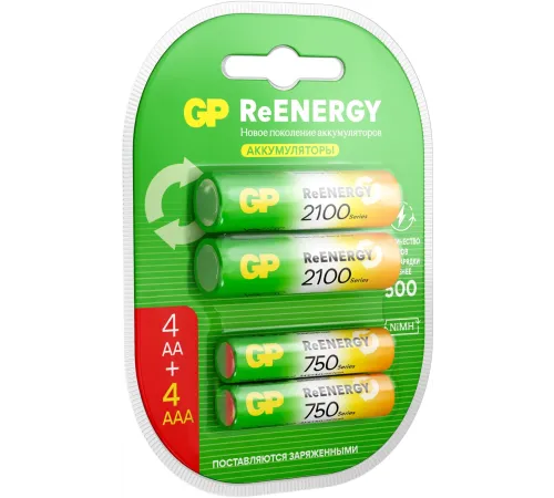 Аккумулятор GP 210AAHC АА+75AAAHC AAA NiMH 2000mAh (4шт)