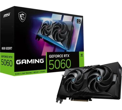 Видеокарта MSI PCI-E 5.0 RTX 5060 8G GAMING NVIDIA GeForce RTX 5060 8Gb 128bit GDDR7 2497/28000 HDMIx1 DPx3 HDCP Ret Видеокарта MSI PCI-E 5.0 RTX 5060 8G GAMING NVIDIA GeForce RTX 5060 8Gb 128bit GDDR7 2497/28000 HDMIx1 DPx3 HDCP Ret
