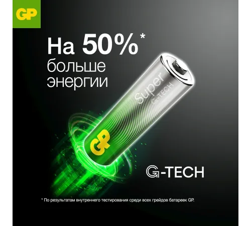 Аккумулятор GP Super Alkaline G-Tech 15А AA NiMH 1000mAh (8шт)