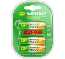 Аккумулятор GP 270AAHC4/2RGY-2CRCB6 AA NiMH 2700mAh (6шт) блистер