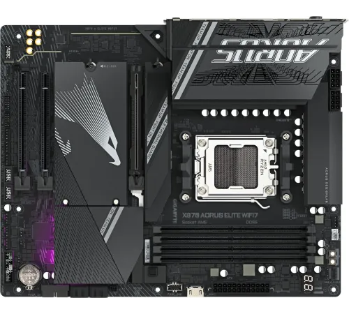 Материнская плата Gigabyte X870M A ELITE WF7 SocketAM5 AMD X870 4xDDR5 mATX AC`97 8ch(7.1) 2.5Gg RAID+HDMI