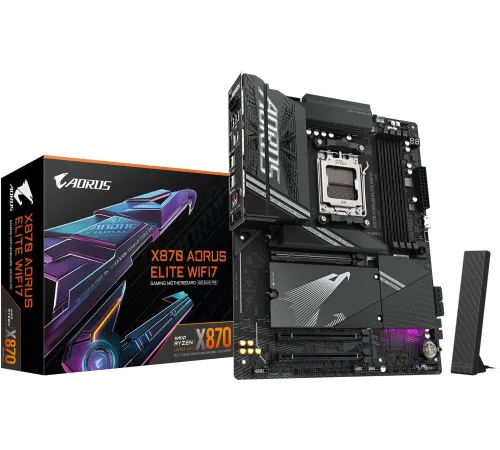 Материнская плата Gigabyte X870M A ELITE WF7 SocketAM5 AMD X870 4xDDR5 mATX AC`97 8ch(7.1) 2.5Gg RAID+HDMI
