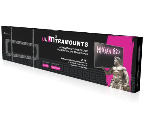 Кронштейн для телевизора Ultramounts UM825F черный 60"-120" макс.120кг настенный фиксированный Кронштейн для телевизора Ultramounts UM825F черный 60"-120" макс.120кг настенный фиксированный