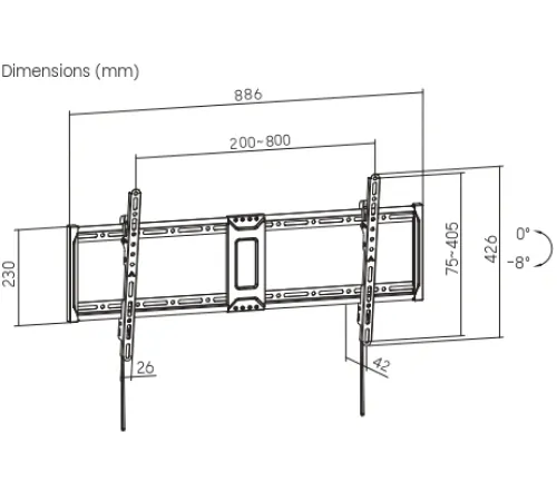 Кронштейн для телевизора Ultramounts UM852T черный 43"-95" макс.75кг настенный наклон Кронштейн для телевизора Ultramounts UM852T черный 43"-95" макс.75кг настенный наклон
