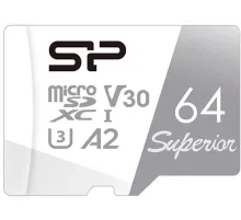 Флеш карта microSD 64GB Silicon Power Superior A2 microSDXC Class 10 UHS-I U3 Colorful 100/80 Mb/s