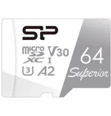 Флеш карта microSD 64GB Silicon Power Superior A2 microSDXC Class 10 UHS-I U3 Colorful 100/80 Mb/s