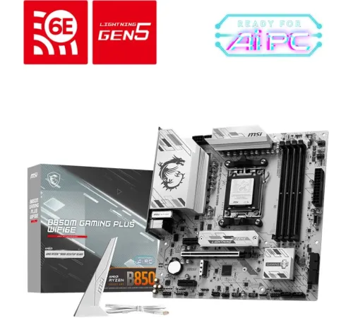 Материнская плата MSI B850M GAMING PLUS WIFI6E SocketAM5 AMD B850 4xDDR5 mATX AC`97 8ch(7.1) 2.5Gg RAID+HDMI+DP