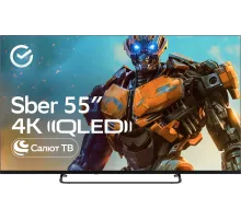 Телевизор QLED Sber 55" SDX-55UQ5236 Салют ТВ темно-серый 4K Ultra HD 60Hz DVB-T DVB-T2 DVB-C DVB-S DVB-S2 USB WiFi Smart TV