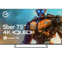 Телевизор QLED Sber 75" SDX-75UQ5231 Салют ТВ черный 4K Ultra HD 60Hz DVB-T DVB-T2 DVB-C DVB-S DVB-S2 USB WiFi Smart TV