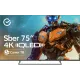 Телевизор QLED Sber 75" SDX-75UQ5231 Салют ТВ черный 4K Ultra HD 60Hz DVB-T DVB-T2 DVB-C DVB-S DVB-S2 USB WiFi Smart TV