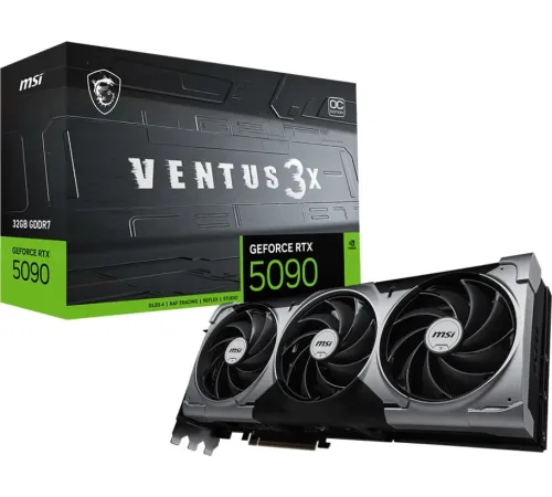Видеокарта MSI PCI-E 5.0 RTX 5090 32G VENTUS 3X OC NVIDIA GeForce RTX 5090 32Gb 512bit GDDR7 2437/30000 HDMIx1 DPx3 HDCP Ret Видеокарта MSI PCI-E 5.0 RTX 5090 32G VENTUS 3X OC NVIDIA GeForce RTX 5090 32Gb 512bit GDDR7 2437/30000 HDMIx1 DPx3 HDCP Ret