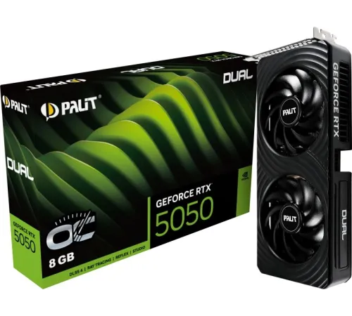 Видеокарта PCI-E Palit <RTX5050 8GB DUAL OC> GDDR6 128b, HDMI DPx3 NE65050S19P1-GB2070D Видеокарта PCI-E Palit <RTX5050 8GB DUAL OC> GDDR6 128b, HDMI DPx3 NE65050S19P1-GB2070D