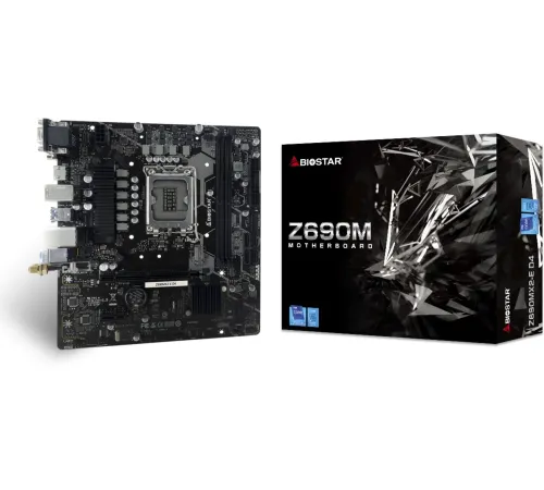 Материнская плата Biostar Z690MX2-E D4 Soc-1700 Intel Z690 2xDDR4 mATX AC`97 8ch(7.1) 2.5Gg RAID+VGA+DVI+HDMI