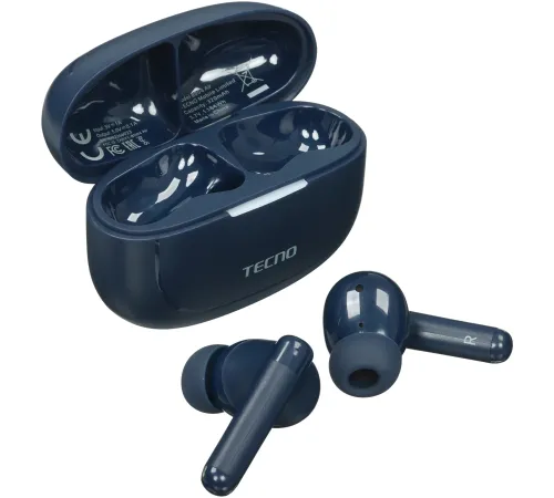 Гарнитура внутриканальные Tecno BD04 синий беспроводные bluetooth в ушной раковине (BD04 AIR MIDNIGHT BLUE)