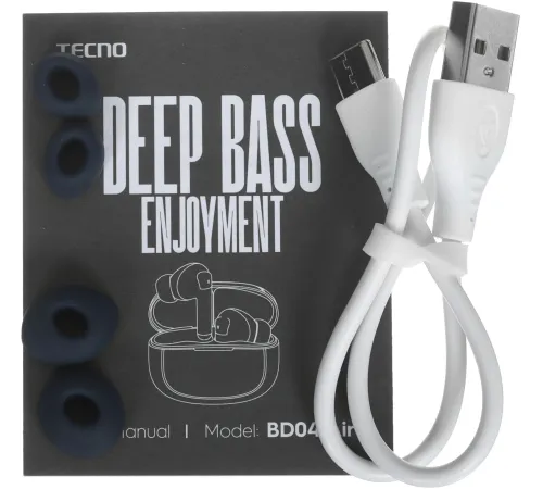 Гарнитура внутриканальные Tecno BD04 синий беспроводные bluetooth в ушной раковине (BD04 AIR MIDNIGHT BLUE)