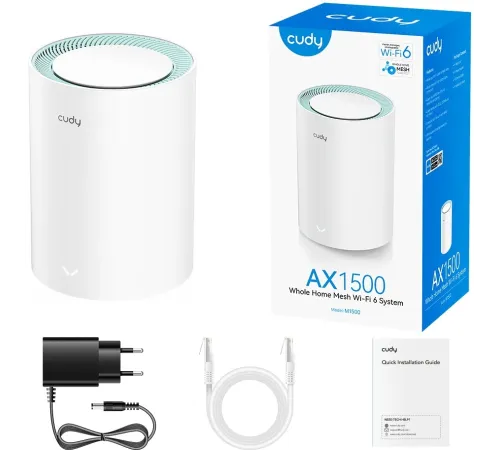 Бесшовный Mesh роутер Cudy M1500 (M1500(1-PACK)) AX1500 10/100/1000BASE-TX