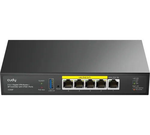 Контроллер Cudy C200P 10/100/1000BASE-TX Контроллер Cudy C200P 10/100/1000BASE-TX