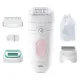 Эпилятор Braun SE5-050 скор.:2 насад.:4 от электр.сети от аккум. белый/розовый