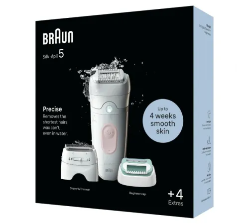 Эпилятор Braun SE5-050 скор.:2 насад.:4 от электр.сети от аккум. белый/розовый Эпилятор Braun SE5-050 скор.:2 насад.:4 от электр.сети от аккум. белый/розовый