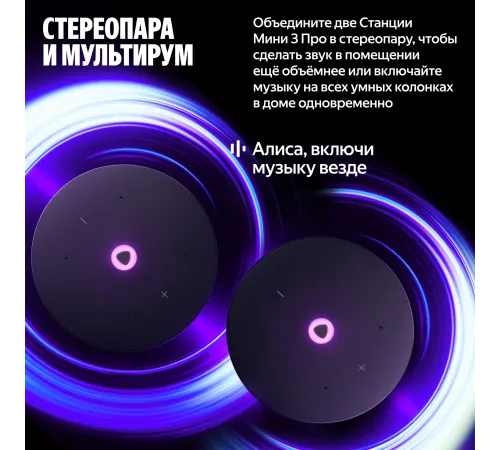Умная колонка Яндекс Станция Мини 3 Про с Алисой, Zigbee, черный, YNDX-00059BLK Умная колонка Яндекс Станция Мини 3 Про с Алисой, Zigbee, черный, YNDX-00059BLK